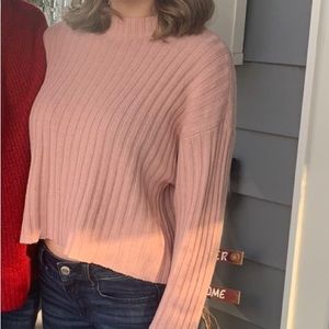Pink mock neck sweater